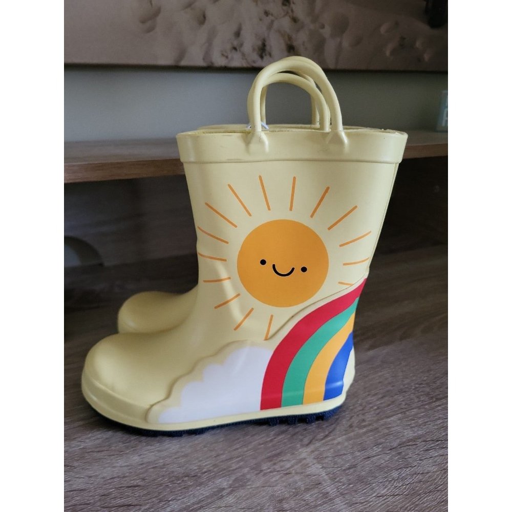Cat & Jack Toddler Caroline Rain Boots  Rainbow Sunshine Size 10